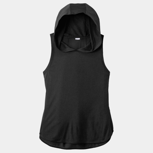 Ladies PosiCharge ® Tri Blend Wicking Draft Hoodie Tank Thumbnail